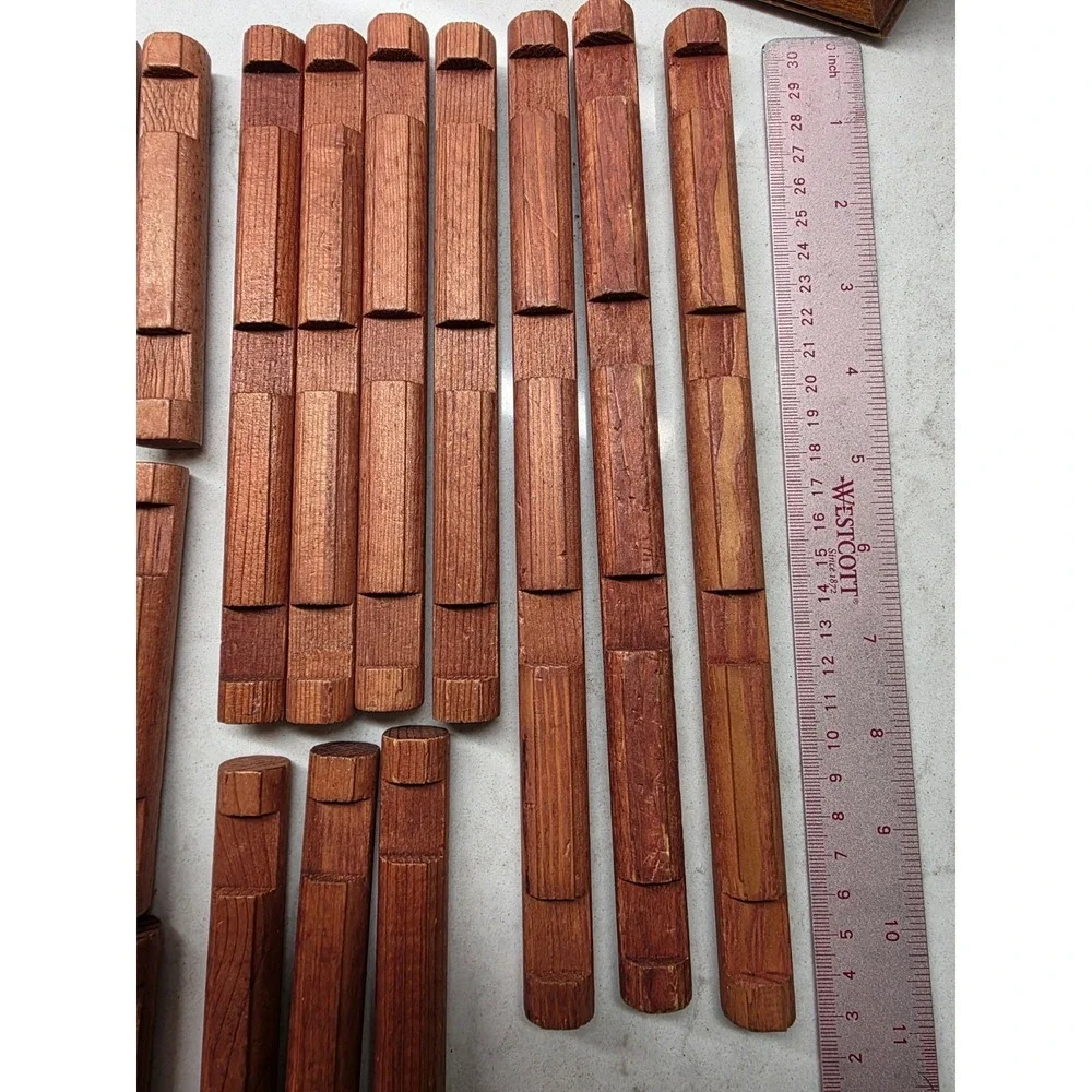 Vintage Lincoln Logs Building Set Lot 100+ Pieces Wood Logs Roof Parts Mixed Lot